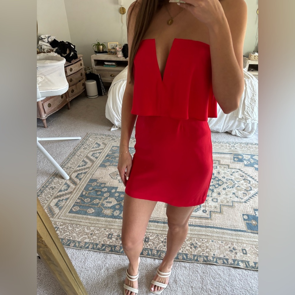 Strapless Red BCBG Mini Dress